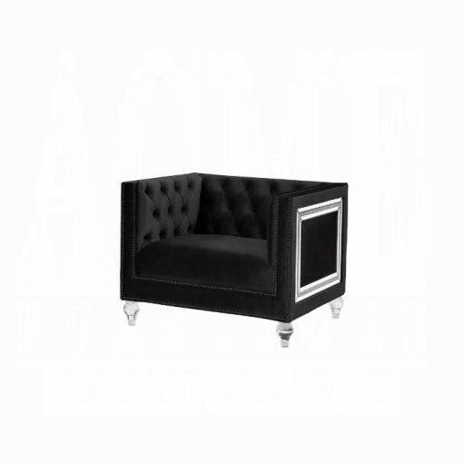 Acme Heibero Black Velvet Chair (Same LV01404)