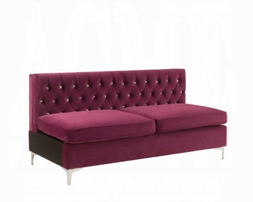 Acme Jaszira Burgundy Velvet Modular - Armless Sofa