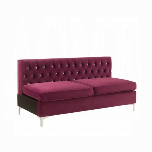 Acme Jaszira Burgundy Velvet Modular - Armless Sofa