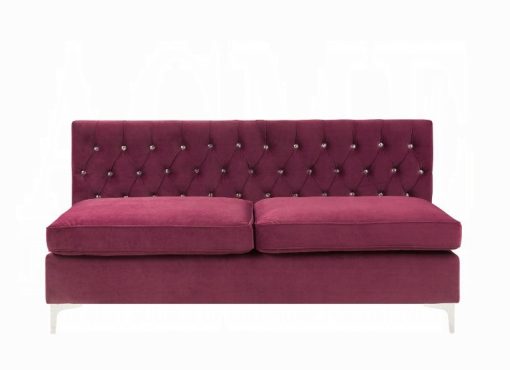 Acme Jaszira Burgundy Velvet Modular - Armless Sofa - Image 4