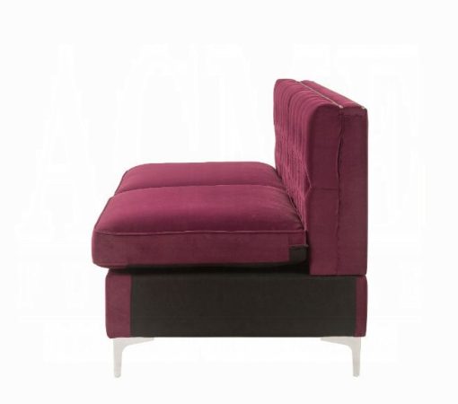 Acme Jaszira Burgundy Velvet Modular - Armless Sofa - Image 3