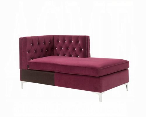 Acme Jaszira Burgundy Velvet Modular - Chaise