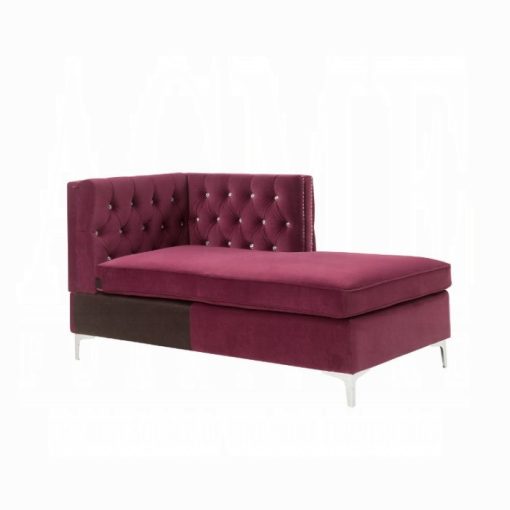 Acme Jaszira Burgundy Velvet Modular - Chaise
