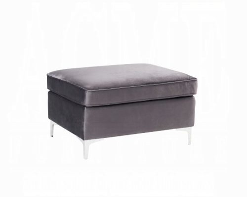 Acme Jaszira Gray Velvet Modular - Ottoman