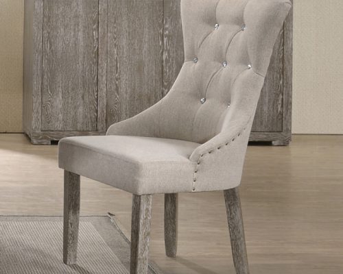 Acme Gabrian Fabric & Reclaimed Gray Fabric Side Chair - Set-2