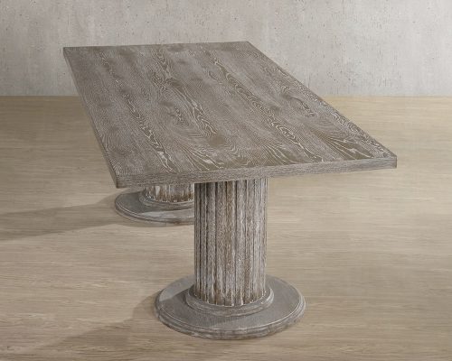 Acme Gabrian Reclaimed Gray Rectangular Double Pedestal Dining Table