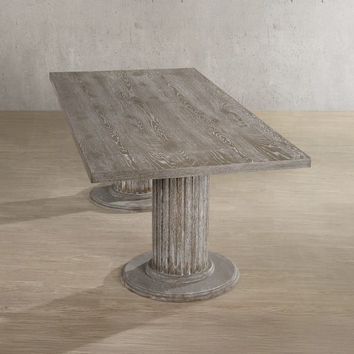 Acme Gabrian Reclaimed Gray Rectangular Double Pedestal Dining Table