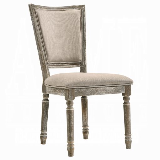 Acme Gabrian Fabric & Reclaimed Gray Side Chair - Set of 2 - Image 2