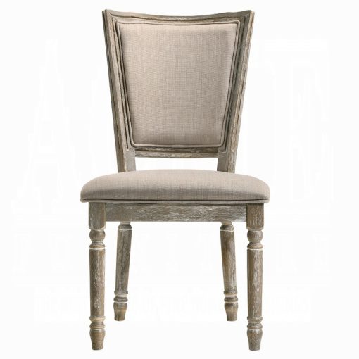 Acme Gabrian Fabric & Reclaimed Gray Side Chair - Set of 2 - Image 3