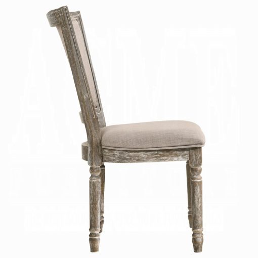 Acme Gabrian Fabric & Reclaimed Gray Side Chair - Set of 2 - Image 4