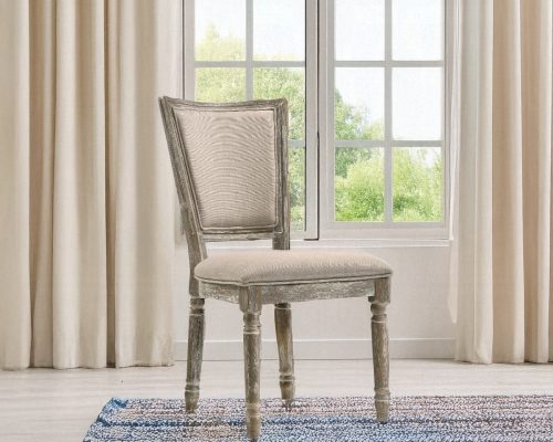 Acme Gabrian Fabric & Reclaimed Gray Side Chair - Set of 2