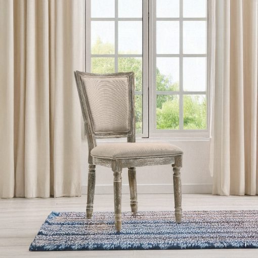 Acme Gabrian Fabric & Reclaimed Gray Side Chair - Set of 2