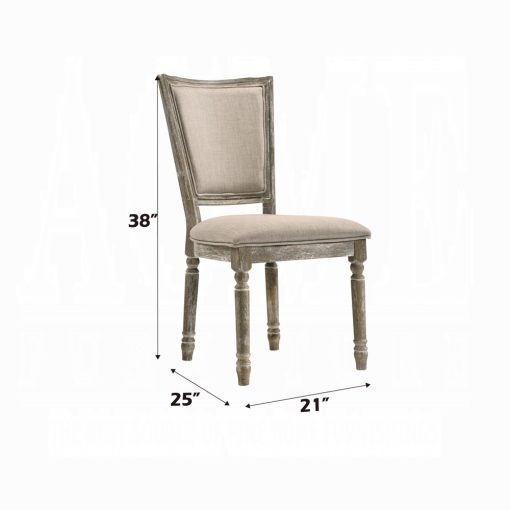 Acme Gabrian Fabric & Reclaimed Gray Side Chair - Set of 2 - Image 6
