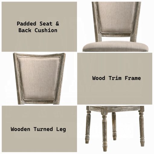 Acme Gabrian Fabric & Reclaimed Gray Side Chair - Set of 2 - Image 7