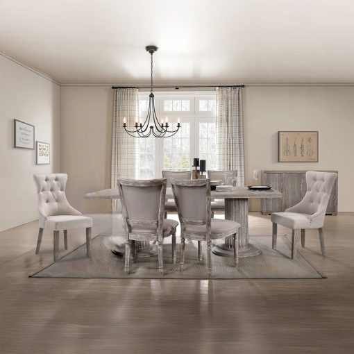Acme Gabrian Fabric & Reclaimed Gray Side Chair - Set of 2 - Image 8