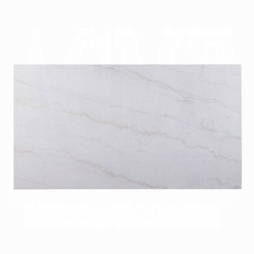 Acme Gerardo White Natural Marble Top & Weathered Espresso Rectangular Trestle Dining Table - Image 4