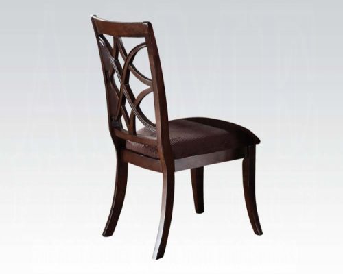 Acme Keenan Brown Microfiber & Dark Walnut Side Chair - Set of 2