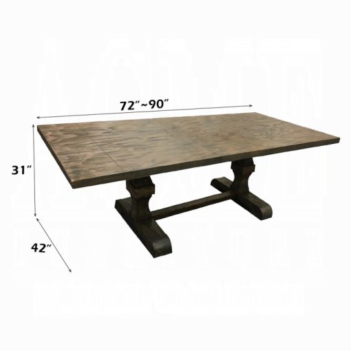 Acme Landon Salvage Brown Dining Table w/Leaf - Image 3