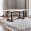 Acme Gerardo White Natural Marble Top & Weathered Espresso Dining Table