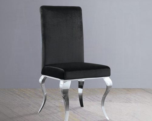 Acme Fabiola Fabric & Stainless Steel Side Chair - Set of 2