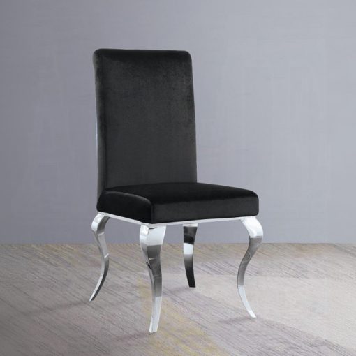 Acme Fabiola Fabric & Stainless Steel Side Chair - Set of 2