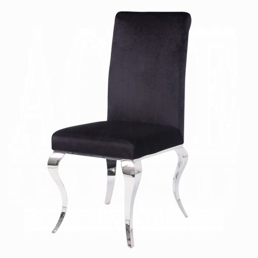 Acme Fabiola Fabric & Stainless Steel Side Chair - Set of 2 - Image 2