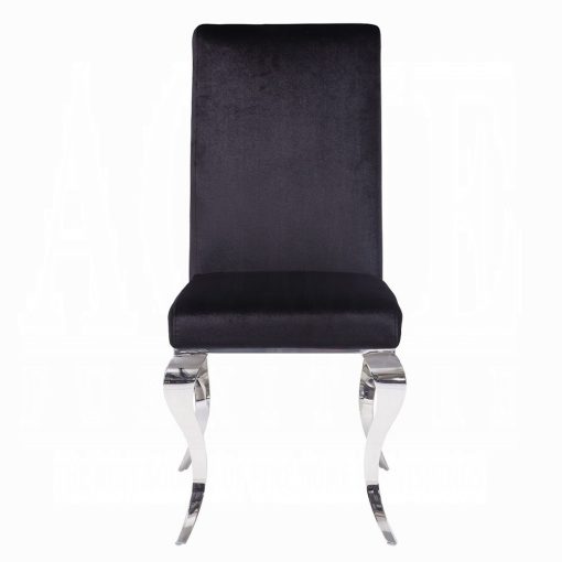 Acme Fabiola Fabric & Stainless Steel Side Chair - Set of 2 - Image 3
