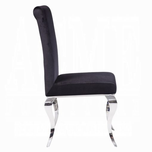 Acme Fabiola Fabric & Stainless Steel Side Chair - Set of 2 - Image 4