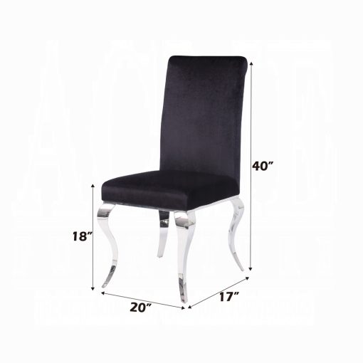 Acme Fabiola Fabric & Stainless Steel Side Chair - Set of 2 - Image 8