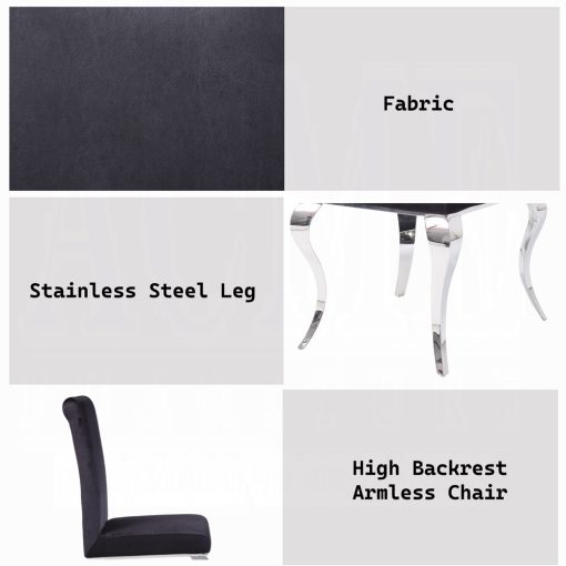 Acme Fabiola Fabric & Stainless Steel Side Chair - Set of 2 - Image 9
