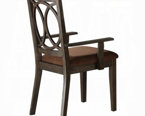 Acme Jameson Brown Fabric & Espresso Arm Chair - Set of 2