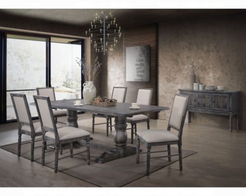 Acme Leventis Weathered Gray Dining Table