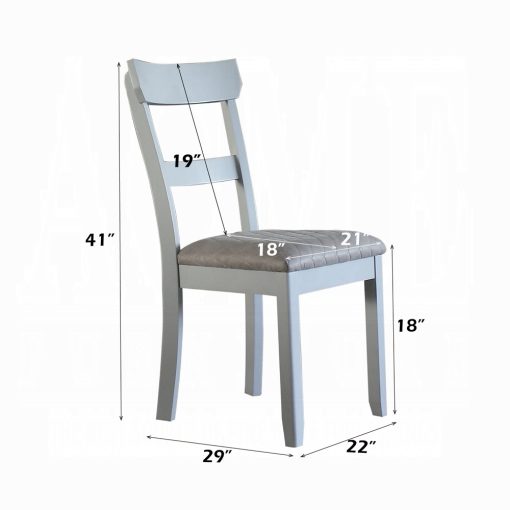 Acme House Marchese Two Tone Gray Fabric & Pearl Gray Side Chair -  Set of 2 - Image 10
