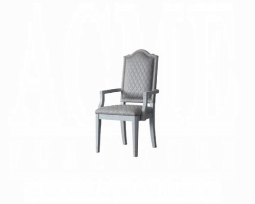 Acme House Marchese Two Tone Gray Fabric & Pearl Gray Arm Chair -  Set of 2