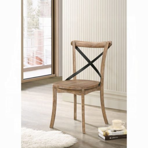 Acme Kendric Rustic Oak Side Chair - Set of 2
