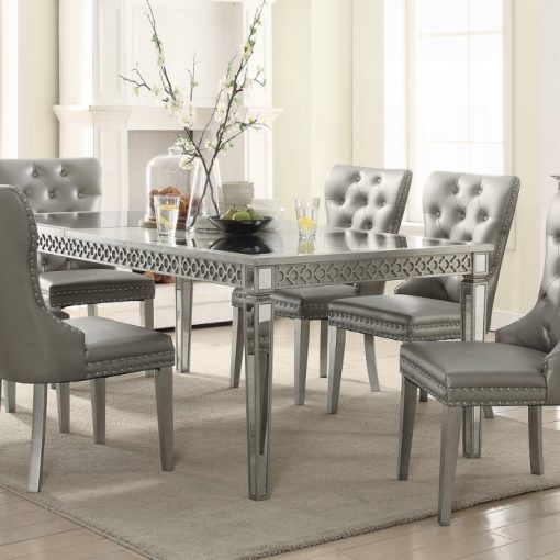 Acme Kacela Mirrored & Champagne Dining Table