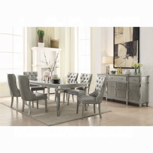 Acme Kacela Synthetic Leather & Champagne Side Chair - Set of 2