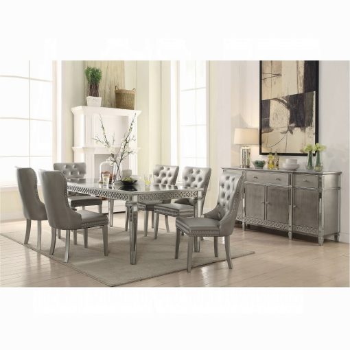 Acme Kacela Mirrored & Champagne Dining Table - Image 3