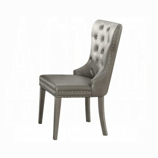 Acme Kacela Synthetic Leather & Champagne Side Chair - Set of 2 - Image 2