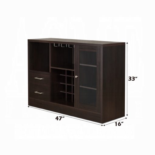 Acme Hazen Espresso Wine Cabinet - Image 8