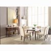 Acme Gasha White Natural Marble Top & Walnut Dining Table