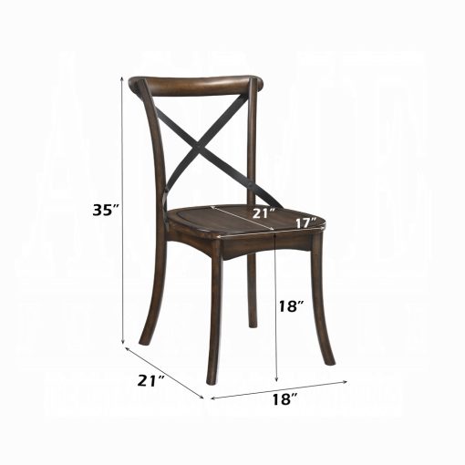 Acme Kaelyn Dark Oak & Black Side Chair - Set of 2 - Image 7