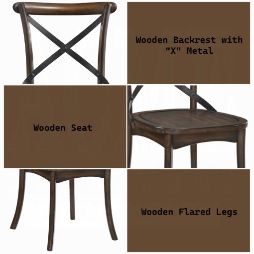Acme Kaelyn Dark Oak & Black Side Chair - Set of 2 - Image 8