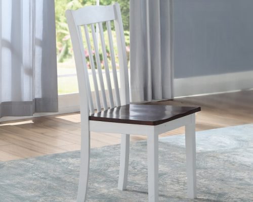 Acme Green Leigh White & Walnut Side Chair -  Set of 2