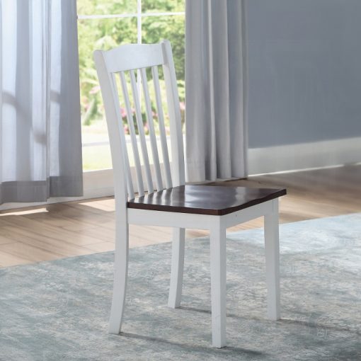 Acme Green Leigh White & Walnut Side Chair -  Set of 2