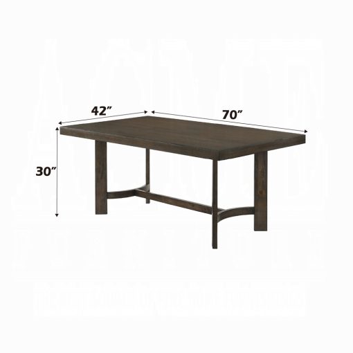 Acme Farren Weathered Oak Dining Table - Image 5