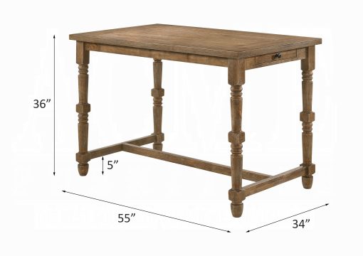 Acme Farsiris Weathered Oak Counter Height Table - Image 5