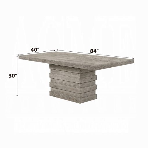Acme Faustine Salvaged Light Oak Dining Table - Image 5