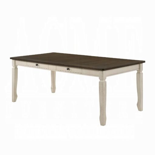 Acme Fedele Weathered Oak & Cream Dining Table