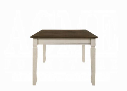 Acme Fedele Weathered Oak & Cream Dining Table - Image 3